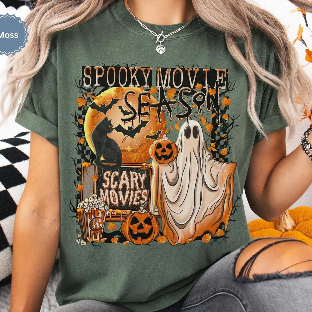 Halloween Spooky Season Ghost Scary Horror Movie Night Lover Gift T Shirt